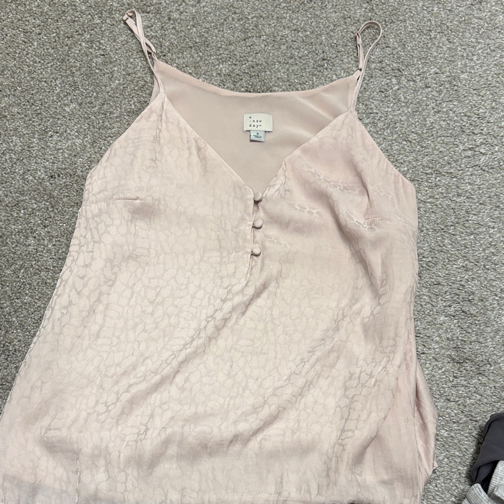 A New Day Light Pink Textured Tank Top